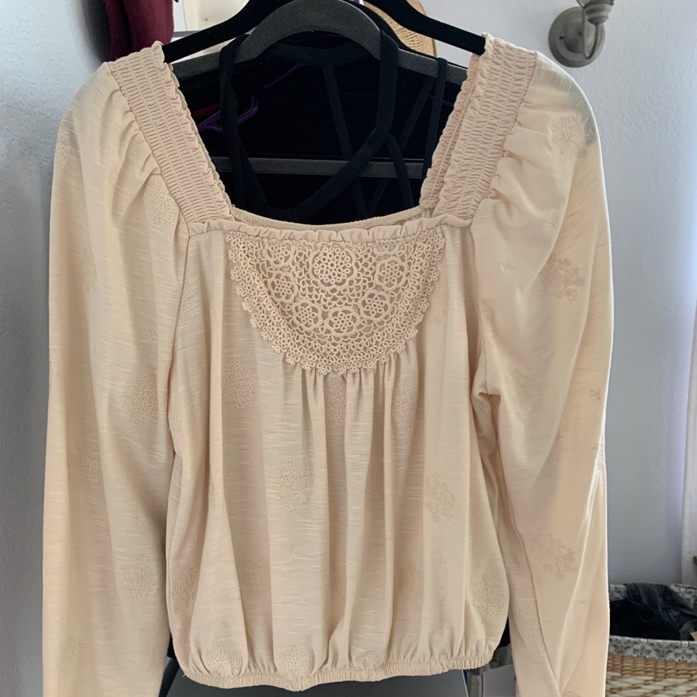 Boho ballon sleeve crop top